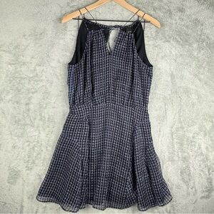 Greylin Viviana Strappy Keyhole Skater Dress Womens Medium Navy Lined‎